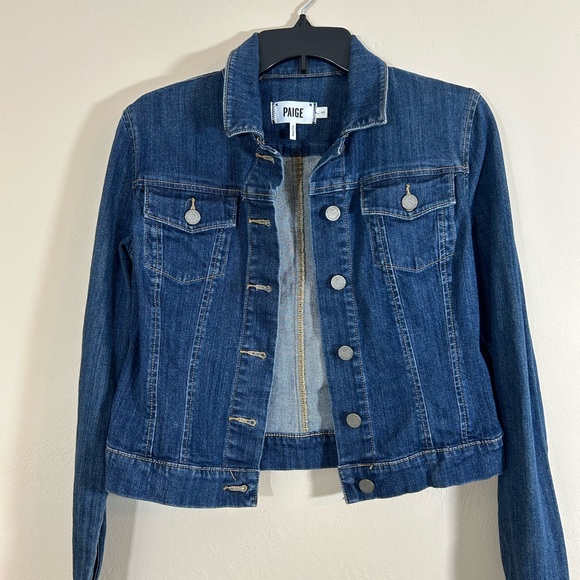 PAIGE Jackets & Blazers - Paige Denim Jean Jacket Dark Wash Womens Size Small Boho Western Rock Biker